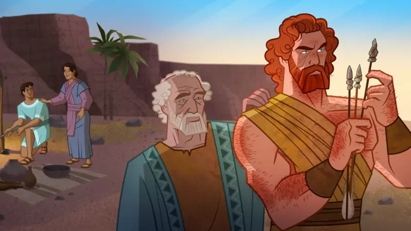 Illustration of Jacob and Esau Story Cover Image