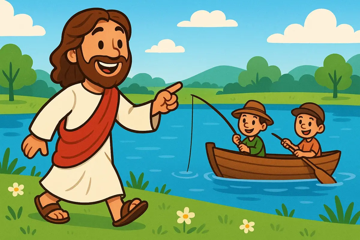 Jesus calling fishermen to follow Him