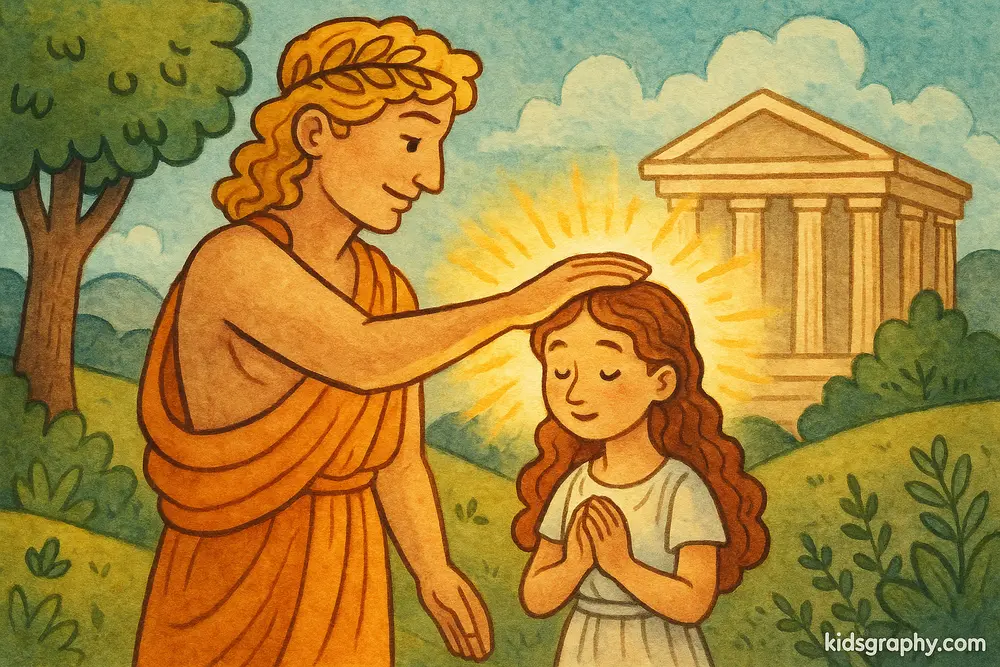 Apollo granting prophecy to Cassandra.