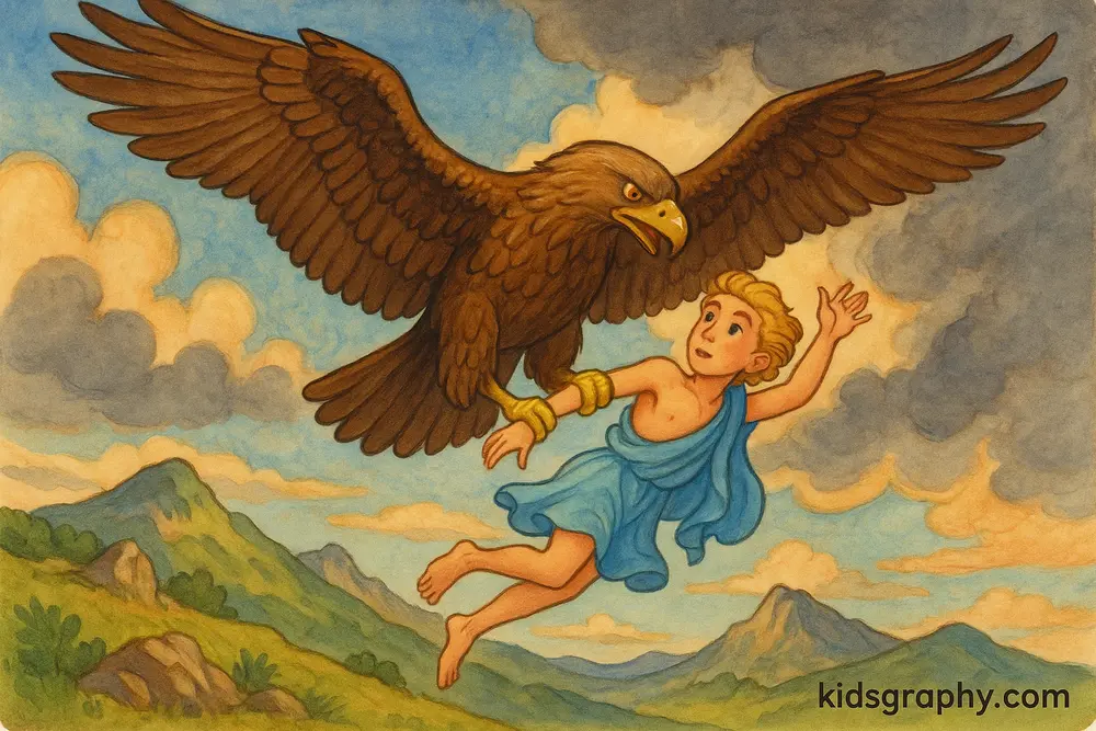 Ganymede moon of Jupiter in outer space.